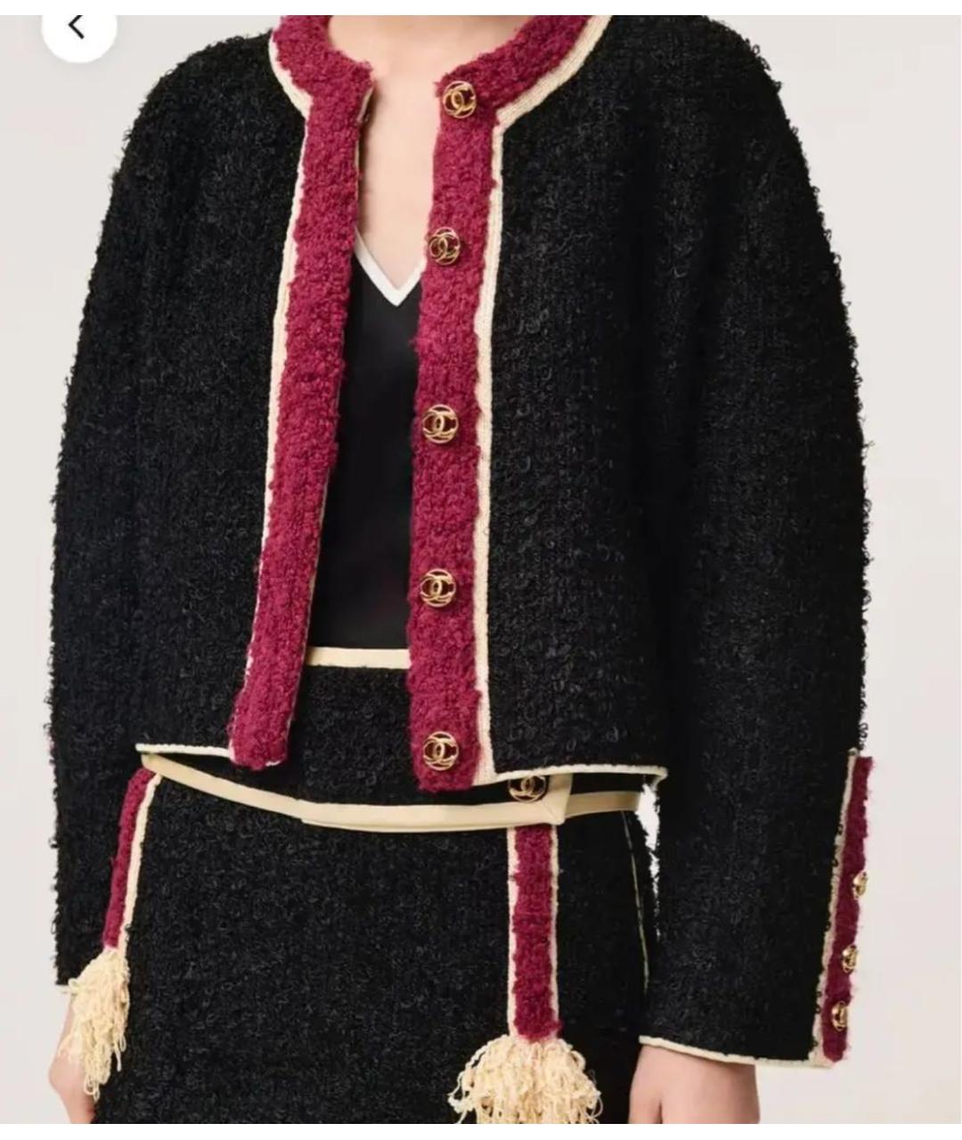 CHANEL Черный хлопко-эластановый жакет/пиджак, фото 3