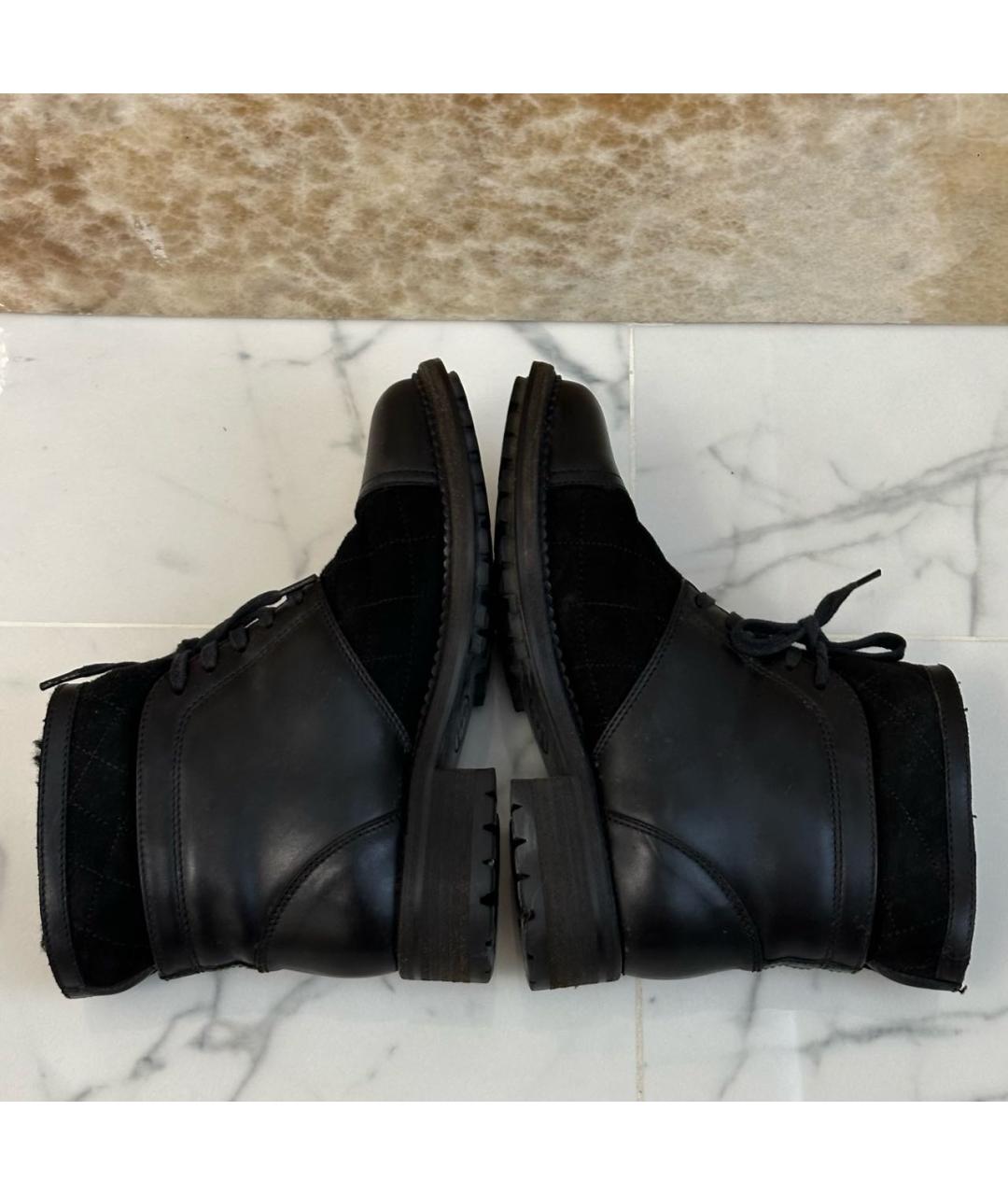 CHANEL Черные кожаные ботинки, фото 5