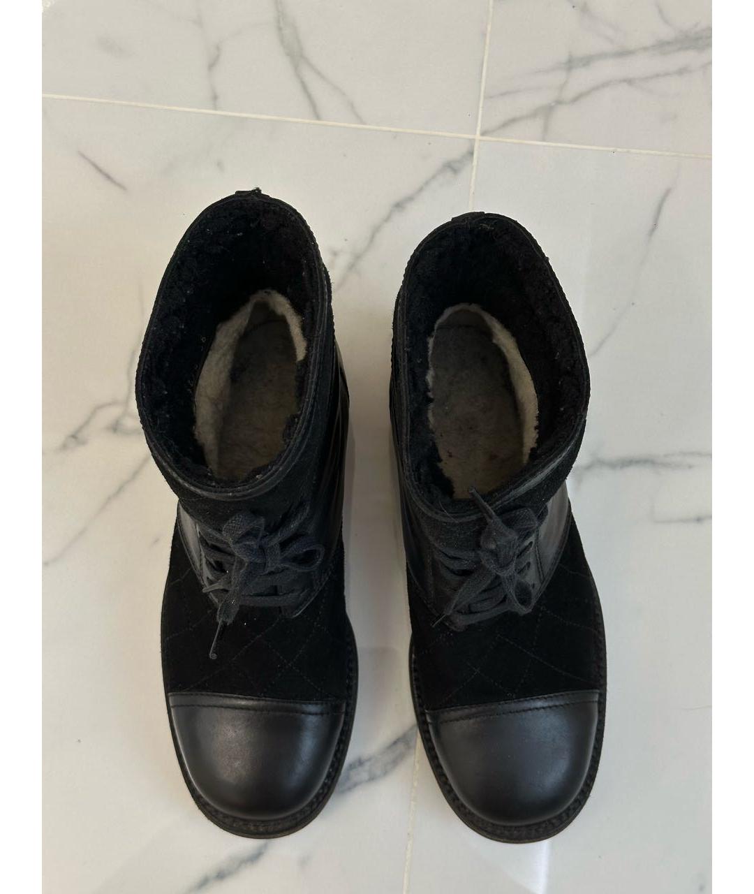 CHANEL Черные кожаные ботинки, фото 7