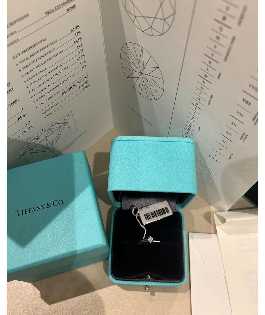 TIFFANY&CO Серебряное платиновое кольцо, фото 4