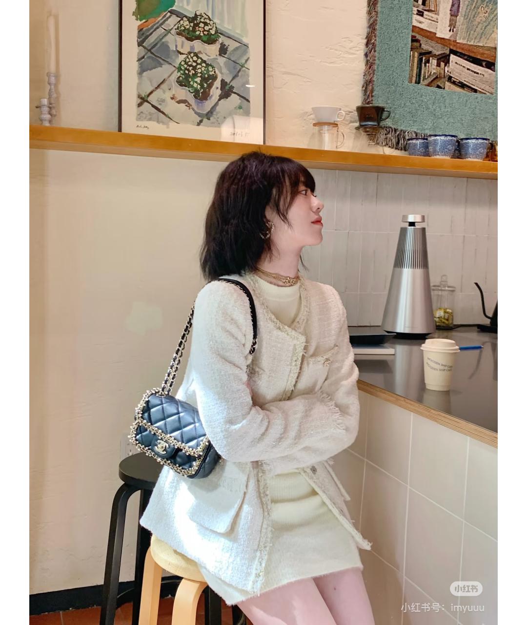 CHANEL Черная кожаная сумка через плечо, фото 6