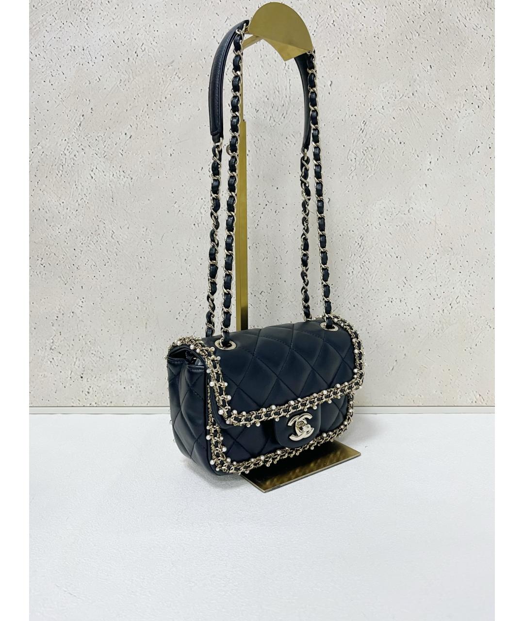 CHANEL Черная кожаная сумка через плечо, фото 3