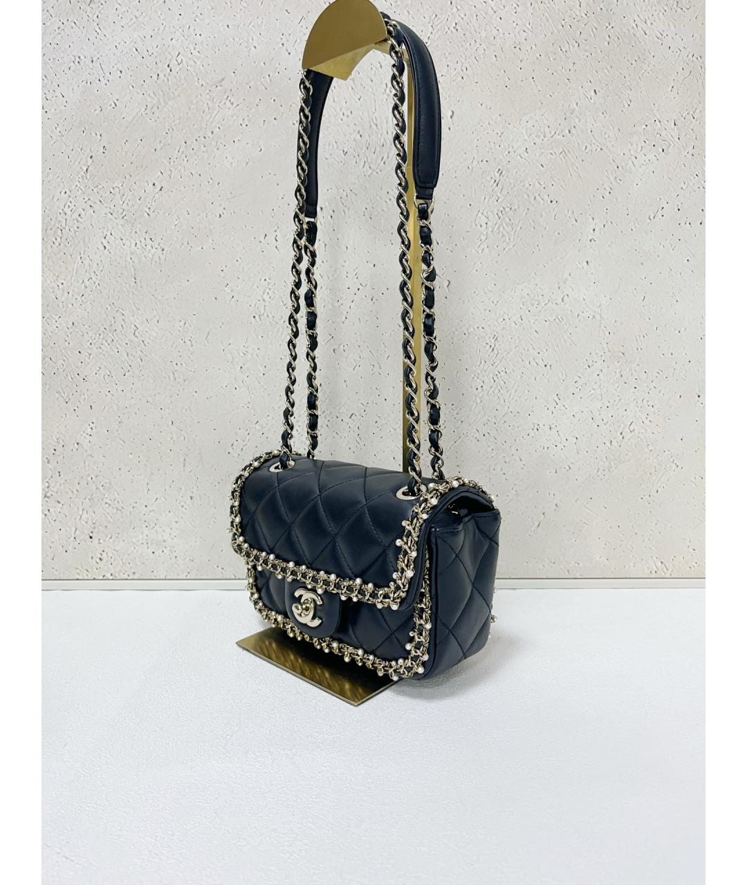 CHANEL Черная кожаная сумка через плечо, фото 4