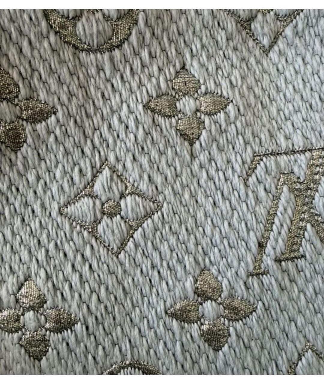 LOUIS VUITTON Серый шерстяной шарф, фото 3