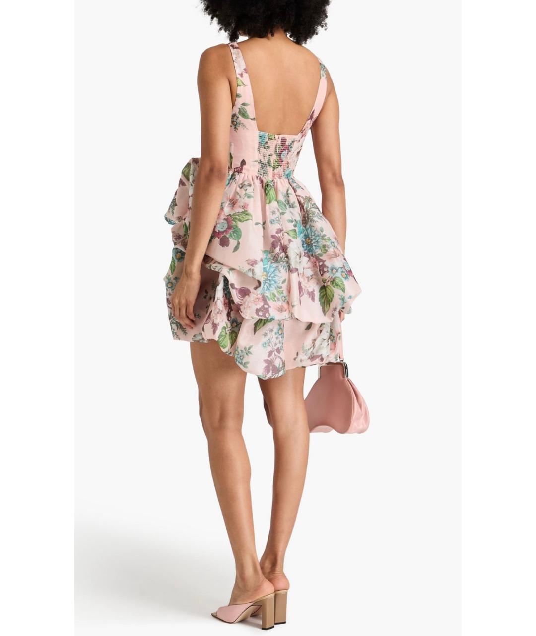 ZIMMERMANN Розовое льняное коктейльное платье, фото 3