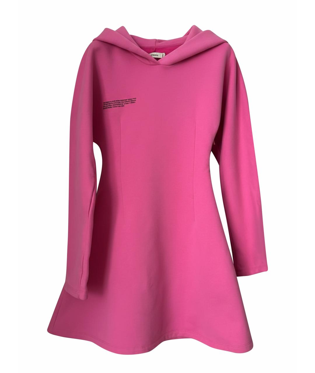 THE PANGAIA Розовое хлопковое повседневное платье, фото 1