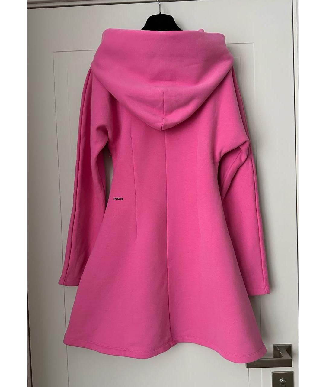 THE PANGAIA Розовое хлопковое повседневное платье, фото 2