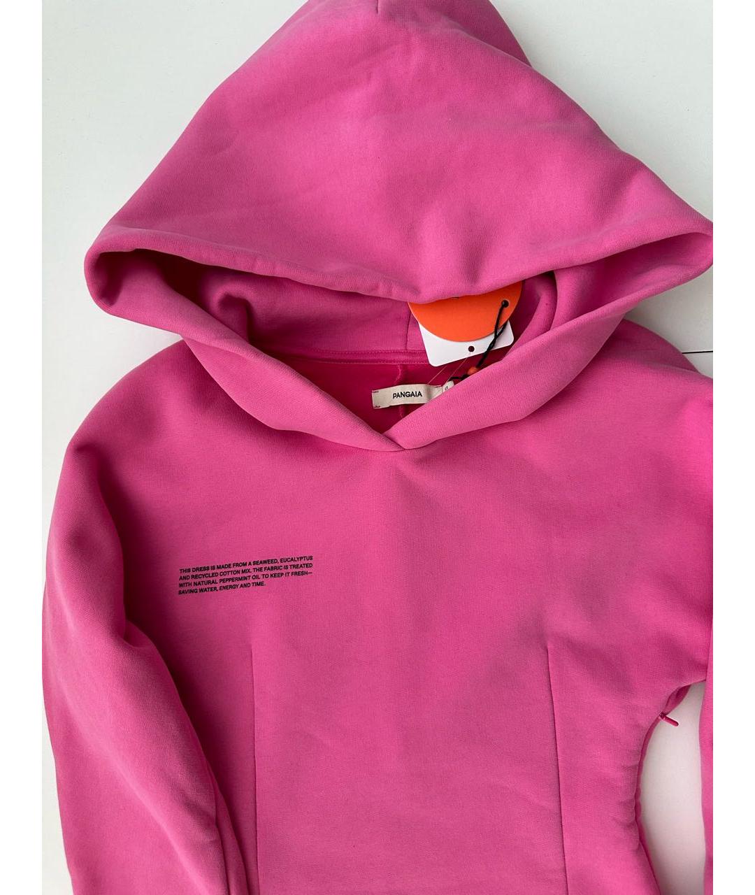 THE PANGAIA Розовое хлопковое повседневное платье, фото 4