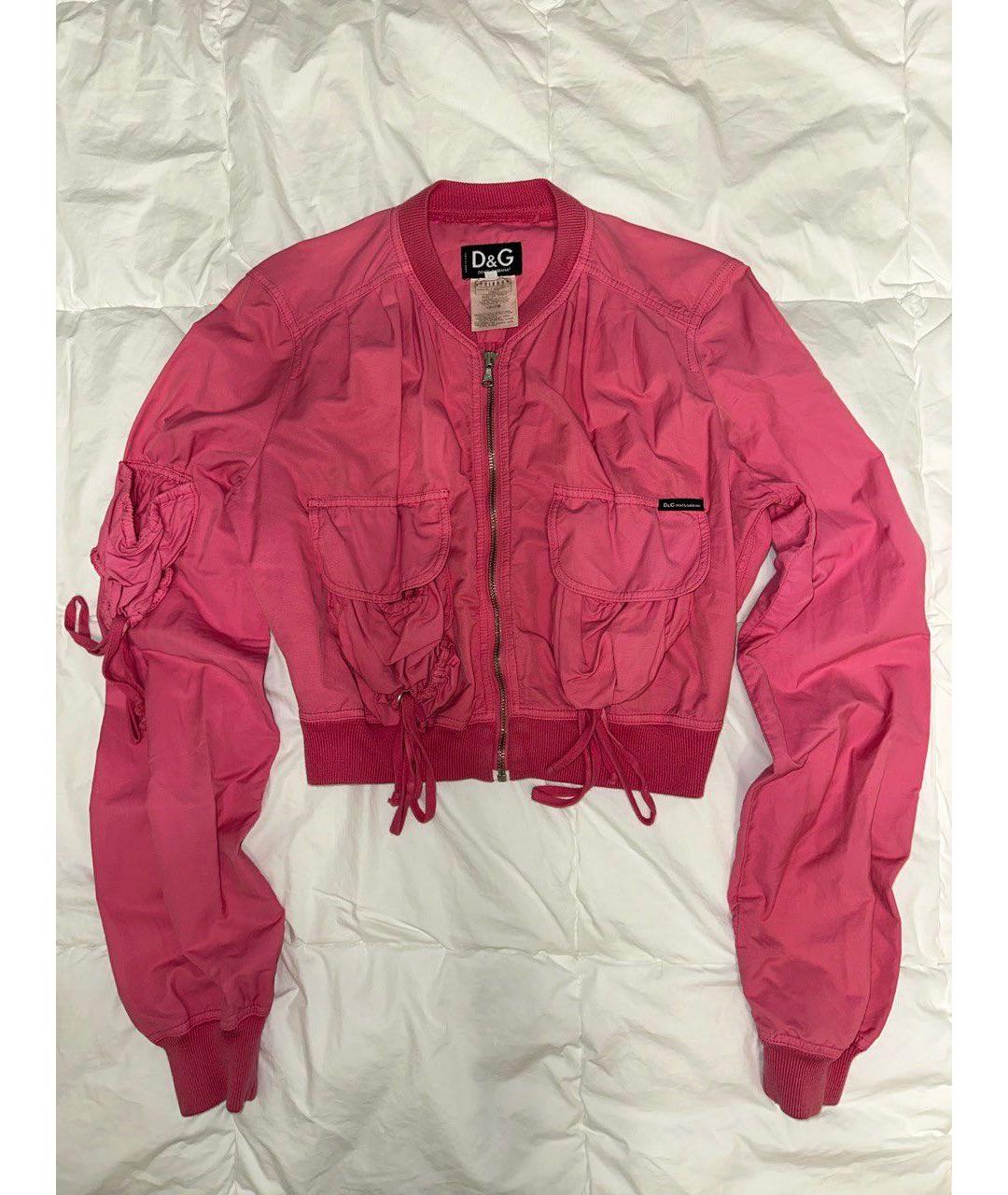 DOLCE&GABBANA Коралловая синтетическая куртка, фото 6