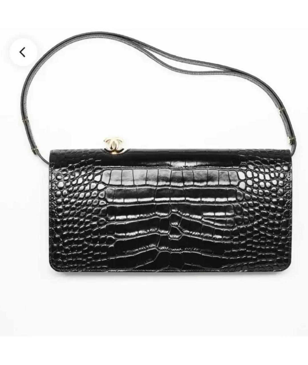 CHANEL Черная кожаная сумка с короткими ручками, фото 3