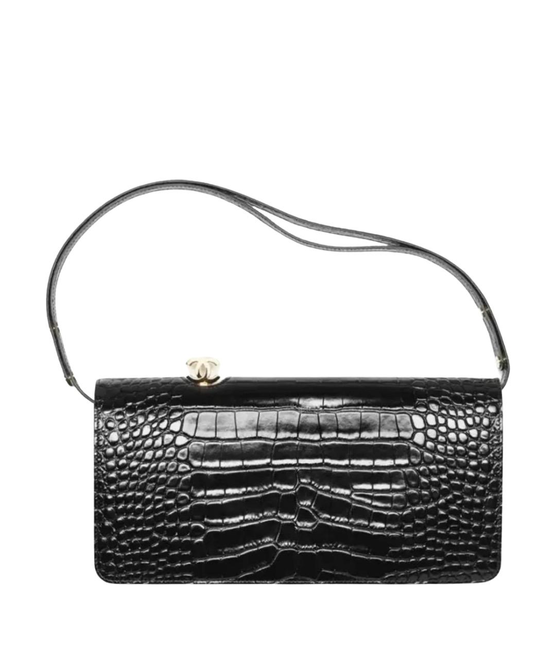 CHANEL Черная кожаная сумка с короткими ручками, фото 1