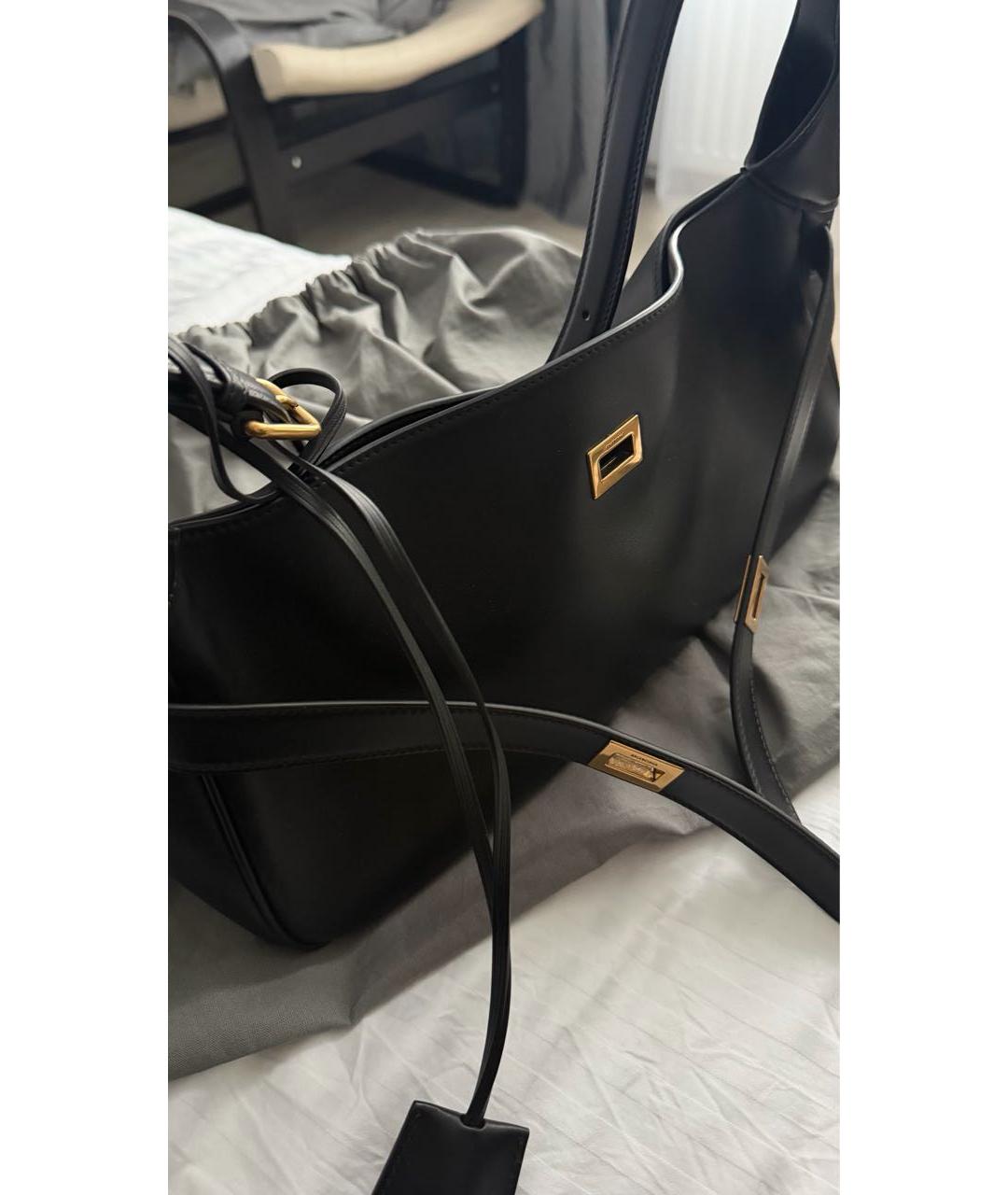 BALENCIAGA Черная кожаная сумка через плечо, фото 4