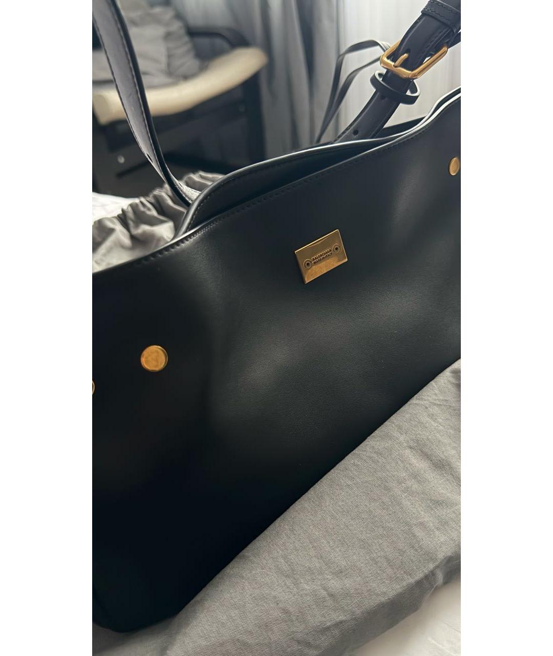 BALENCIAGA Черная кожаная сумка через плечо, фото 3