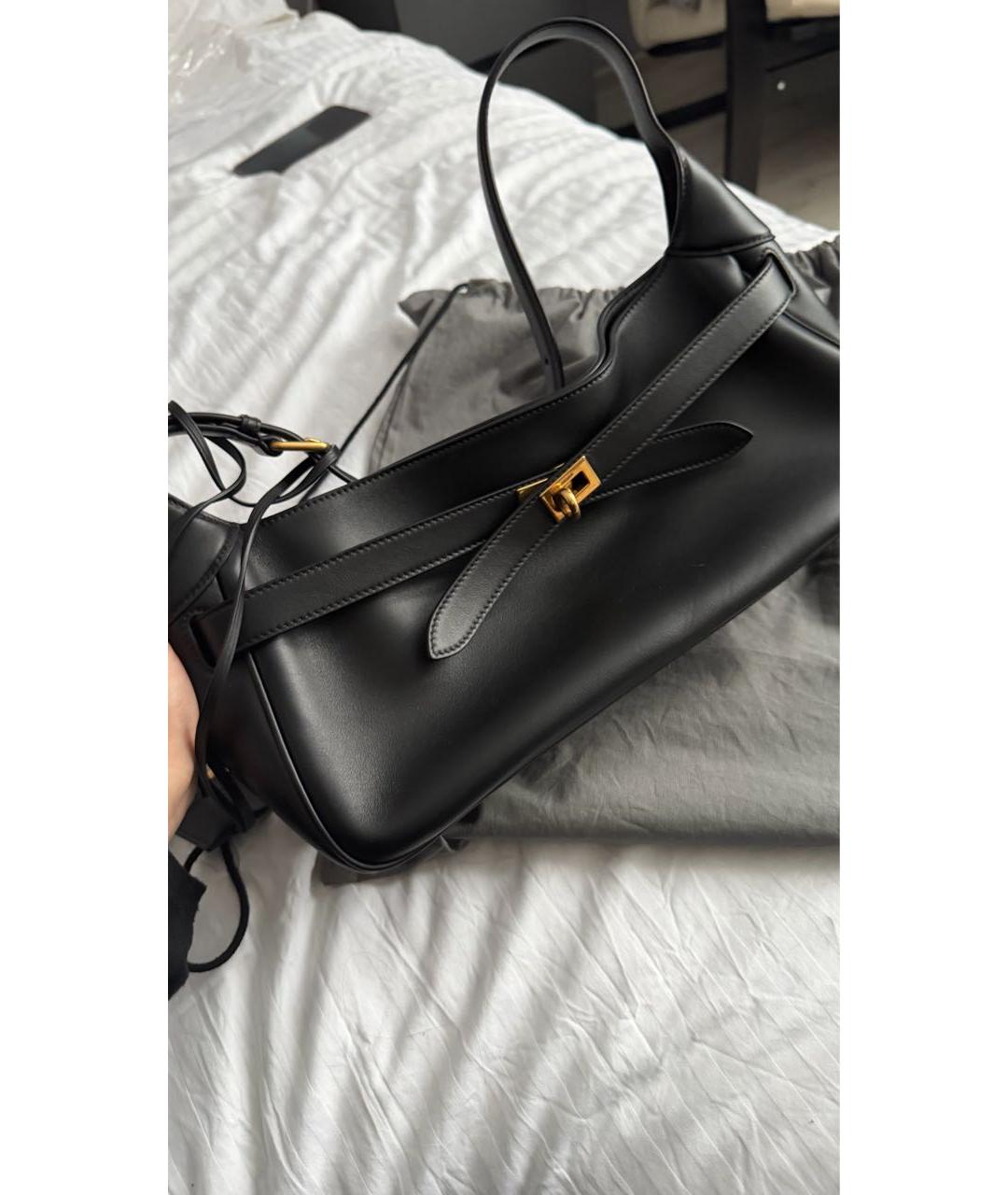 BALENCIAGA Черная кожаная сумка через плечо, фото 5