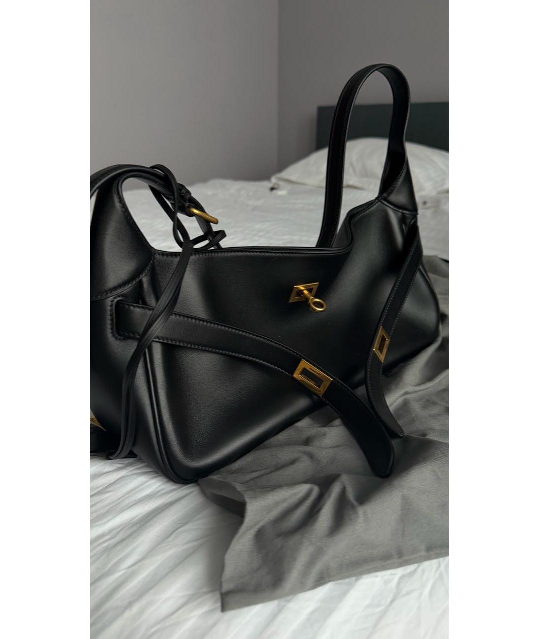 BALENCIAGA Черная кожаная сумка через плечо, фото 2