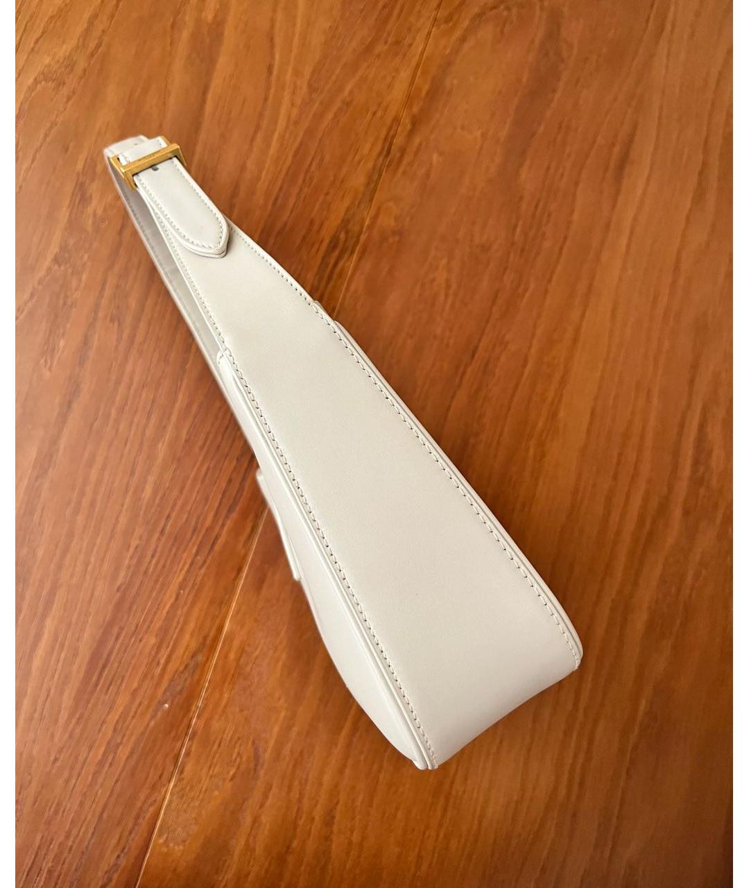 SAINT LAURENT Белая кожаная сумка с короткими ручками, фото 6