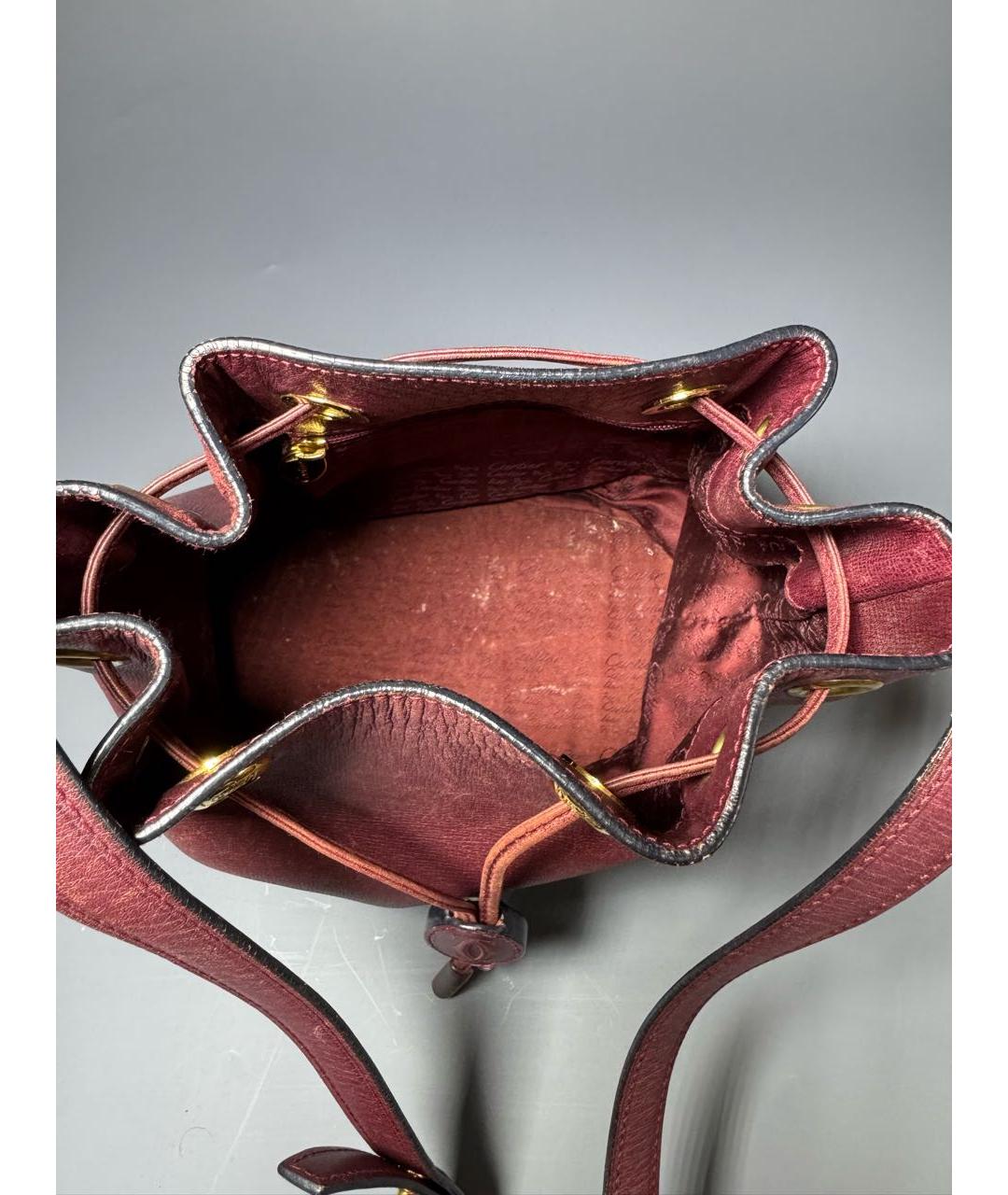 CARTIER Бордовая кожаная сумка через плечо, фото 4