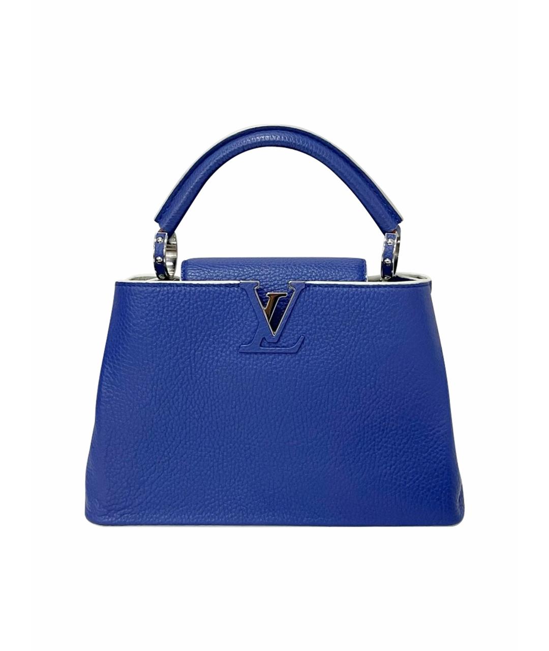 LOUIS VUITTON Синяя кожаная сумка с короткими ручками, фото 1