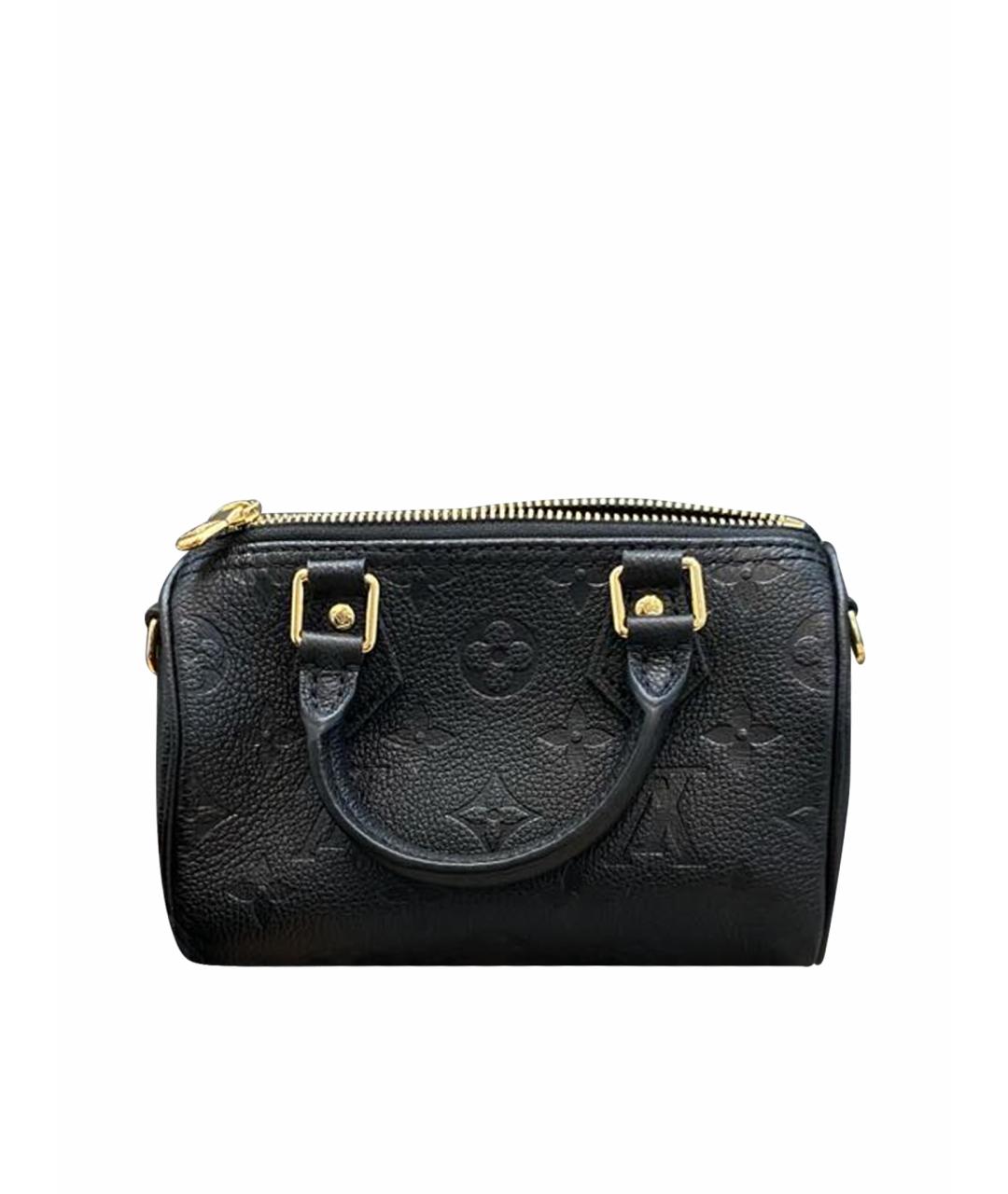 LOUIS VUITTON Черная кожаная сумка с короткими ручками, фото 1