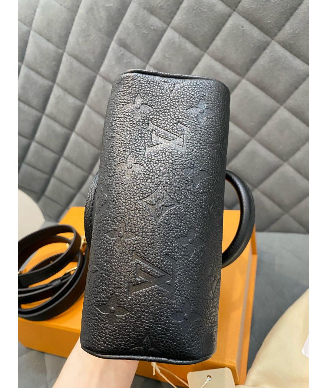 LOUIS VUITTON Черная кожаная сумка с короткими ручками, фото 3