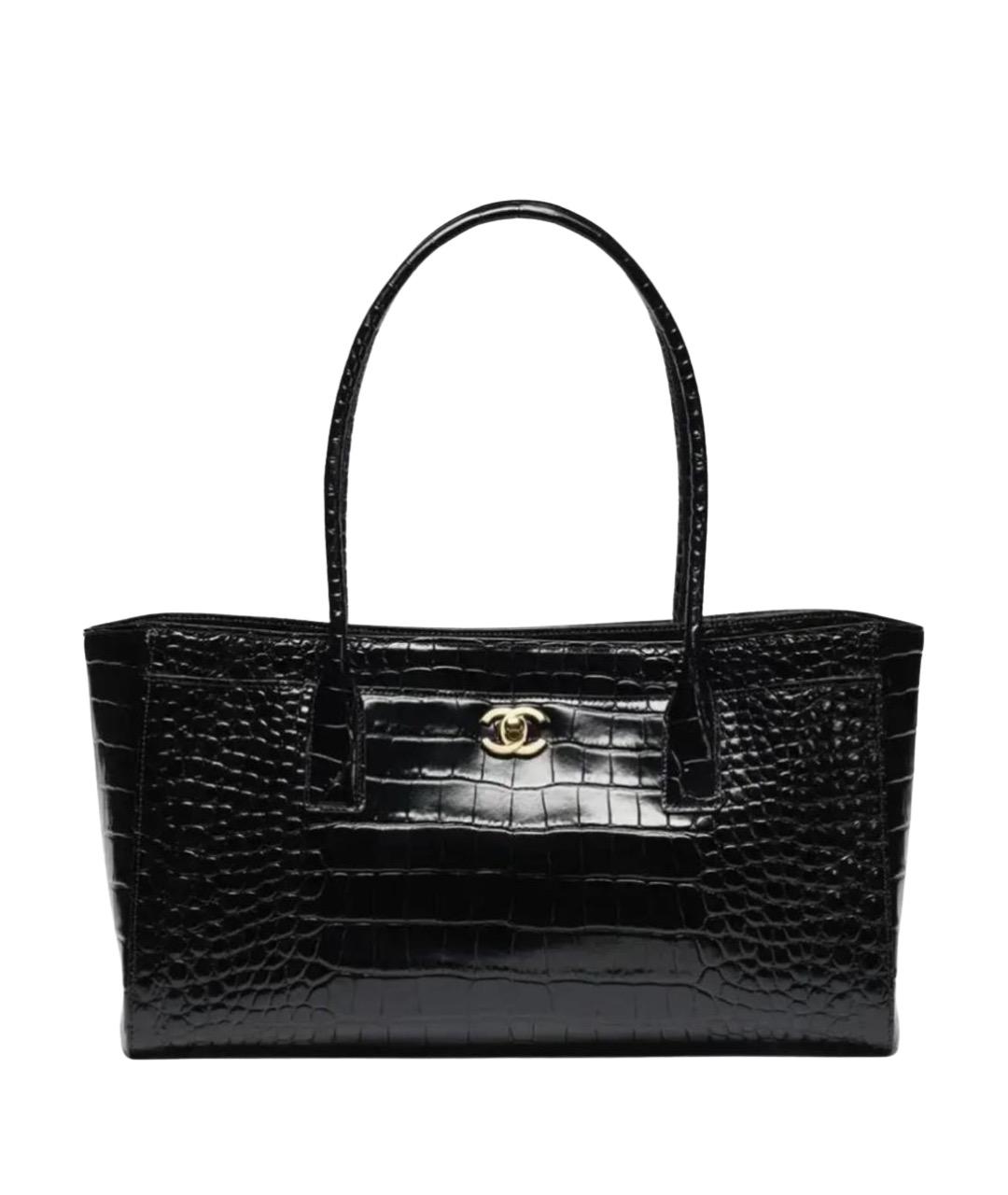 CHANEL Черная сумка тоут из лакированной кожи, фото 1