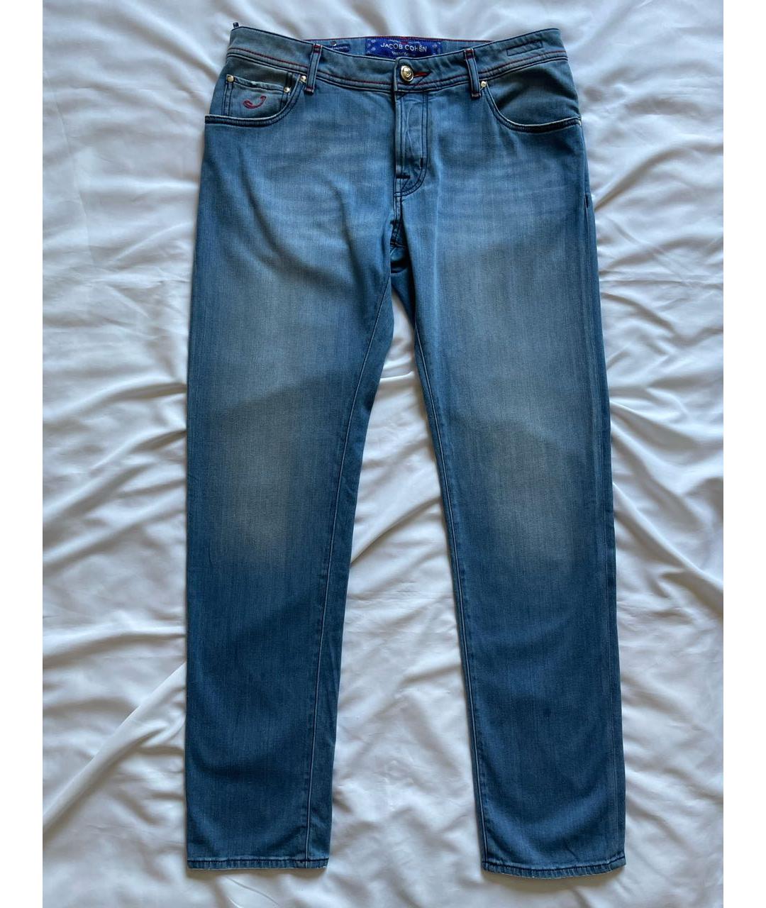 JACOB COHEN Синие хлопковые прямые джинсы, фото 8