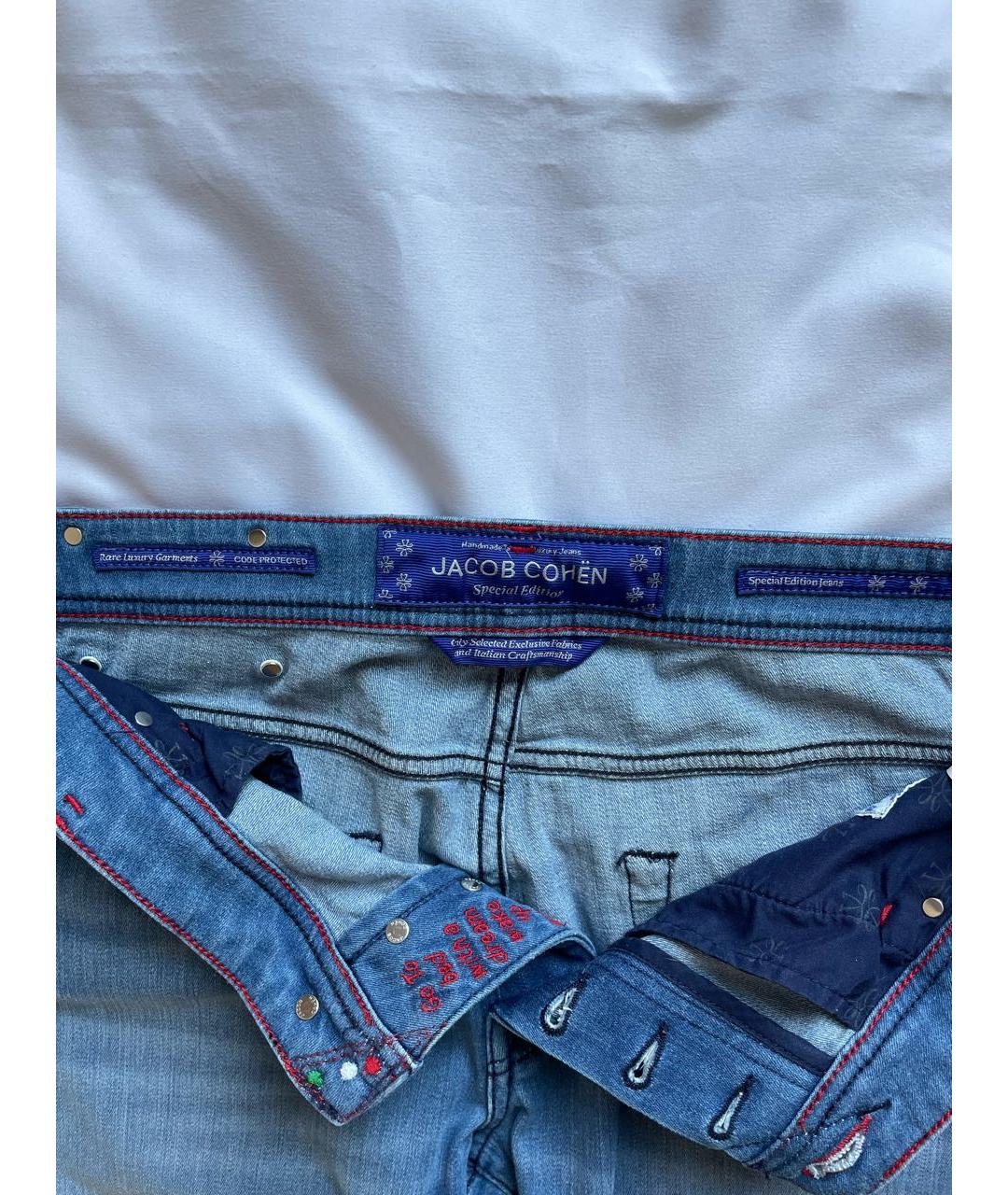 JACOB COHEN Синие хлопковые прямые джинсы, фото 4