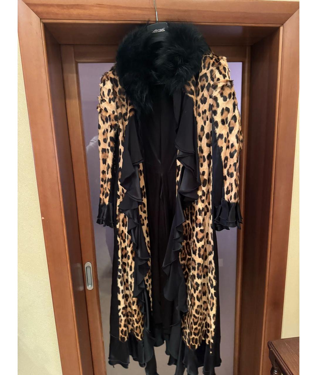 ROBERTO CAVALLI Коричневое меховое пальто, фото 6