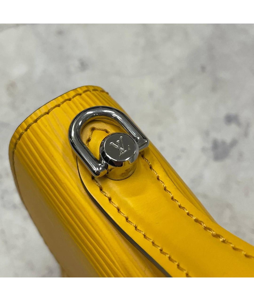 LOUIS VUITTON Горчичная кожаная сумка через плечо, фото 4