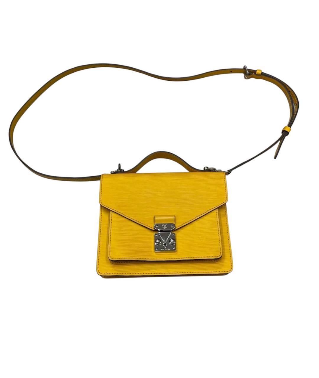 LOUIS VUITTON Горчичная кожаная сумка через плечо, фото 8