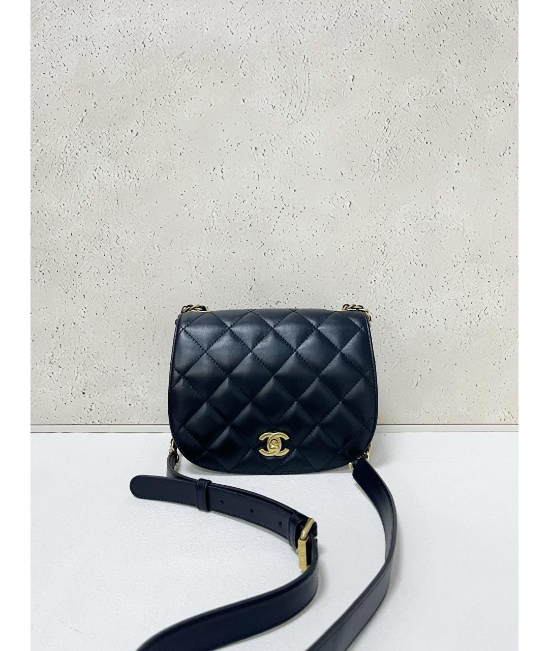 CHANEL Черная кожаная сумка через плечо, фото 7