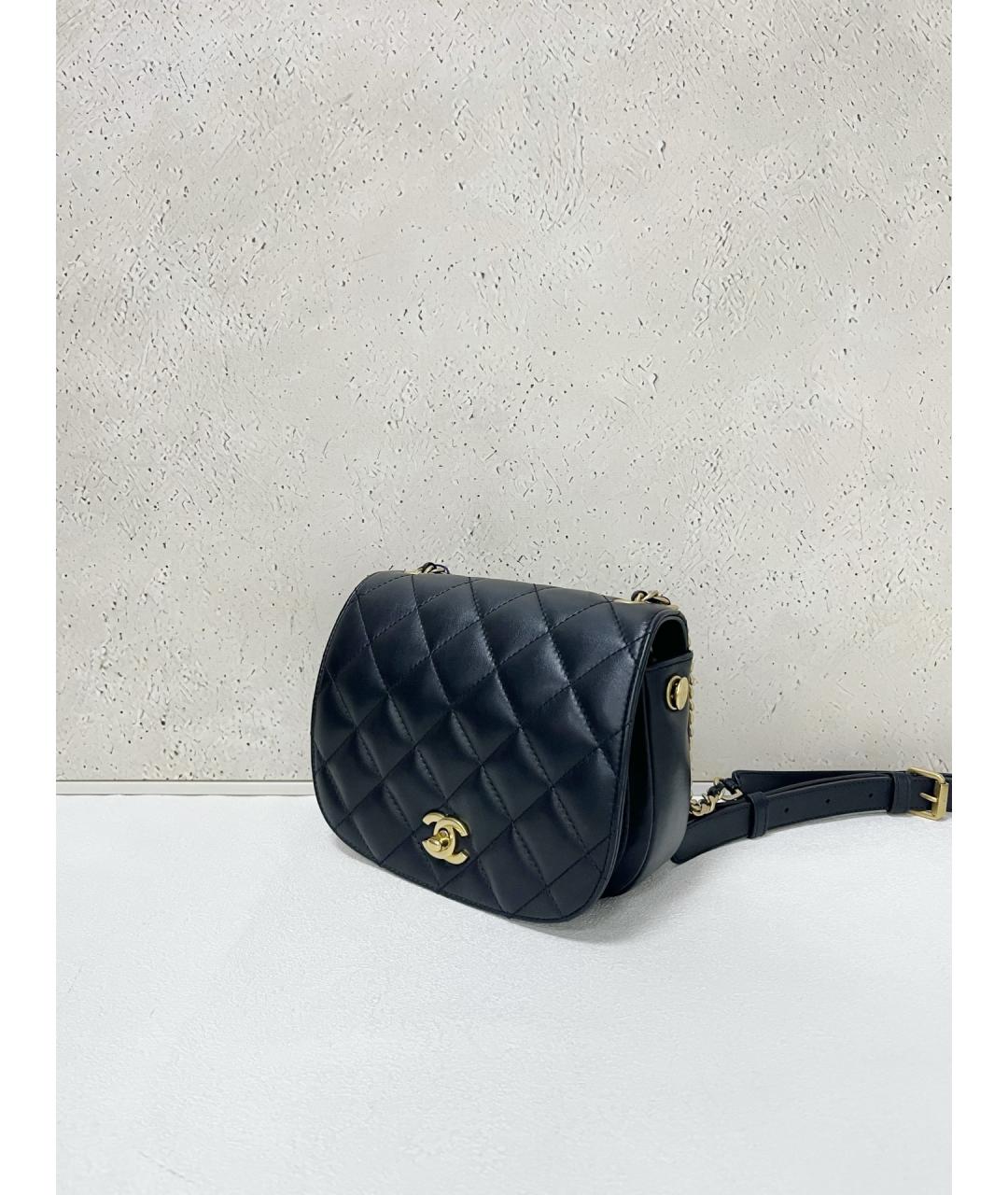 CHANEL Черная кожаная сумка через плечо, фото 3