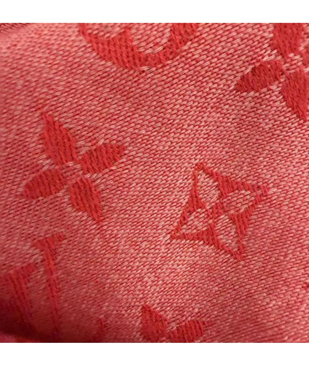 LOUIS VUITTON Красный шелковый платок, фото 4
