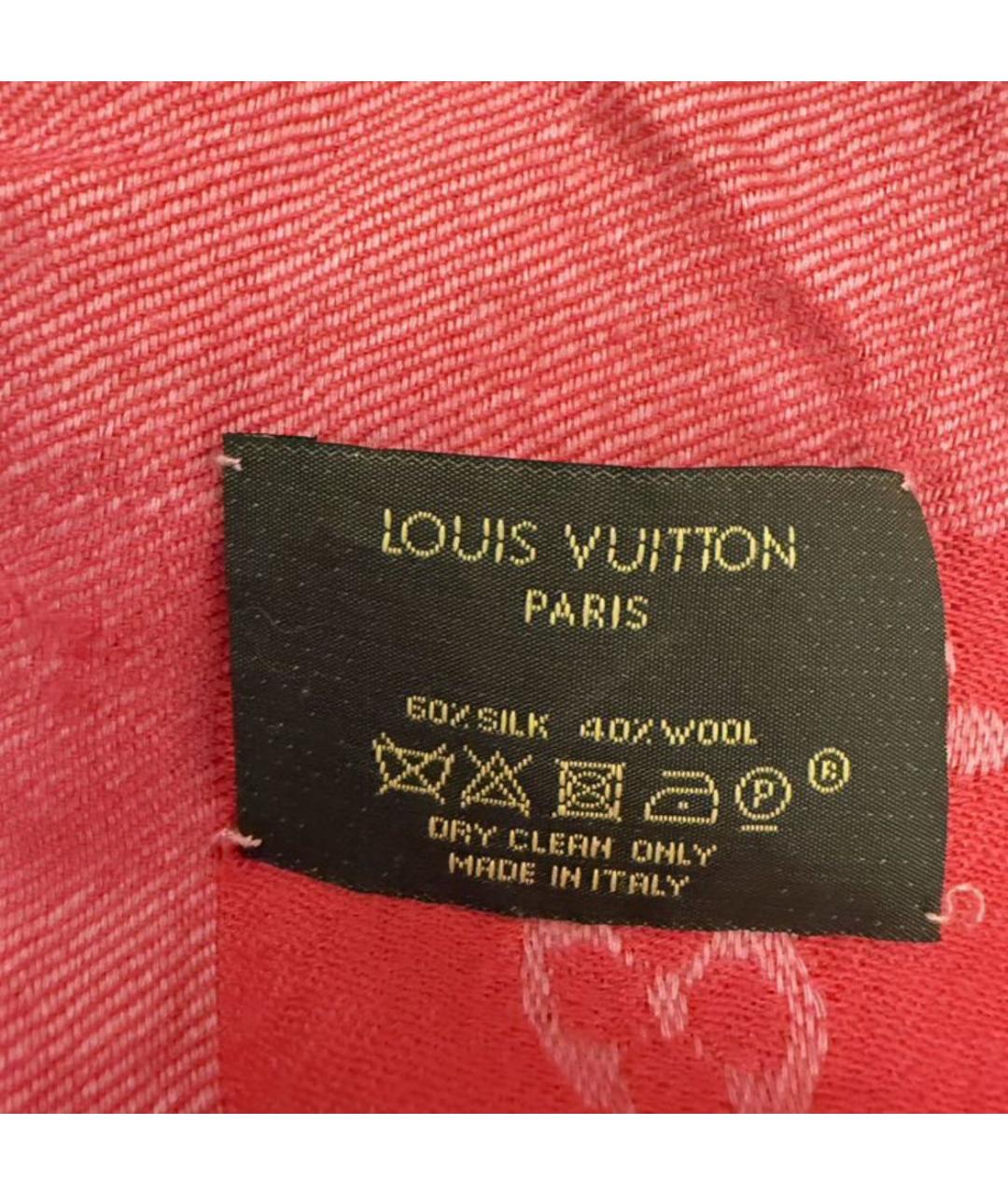 LOUIS VUITTON Красный шелковый платок, фото 5