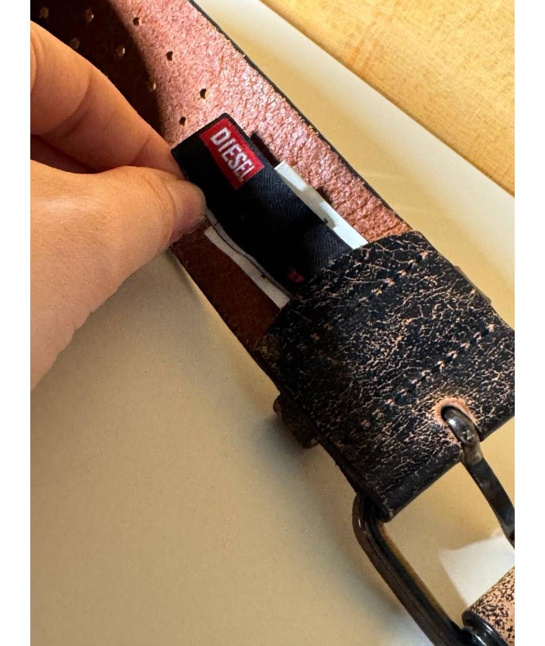DIESEL Коричневый кожаный ремень, фото 6