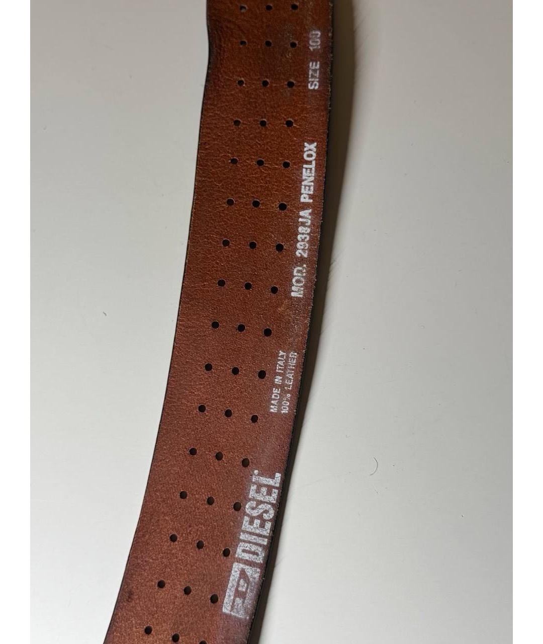 DIESEL Коричневый кожаный ремень, фото 3