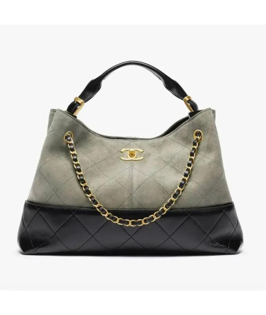 CHANEL Хаки замшевая сумка тоут, фото 3
