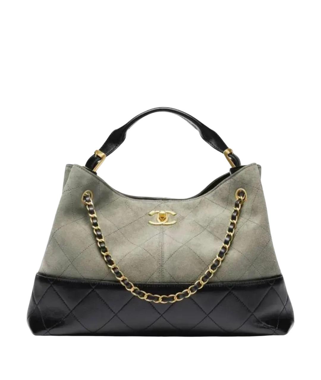 CHANEL Хаки замшевая сумка тоут, фото 1