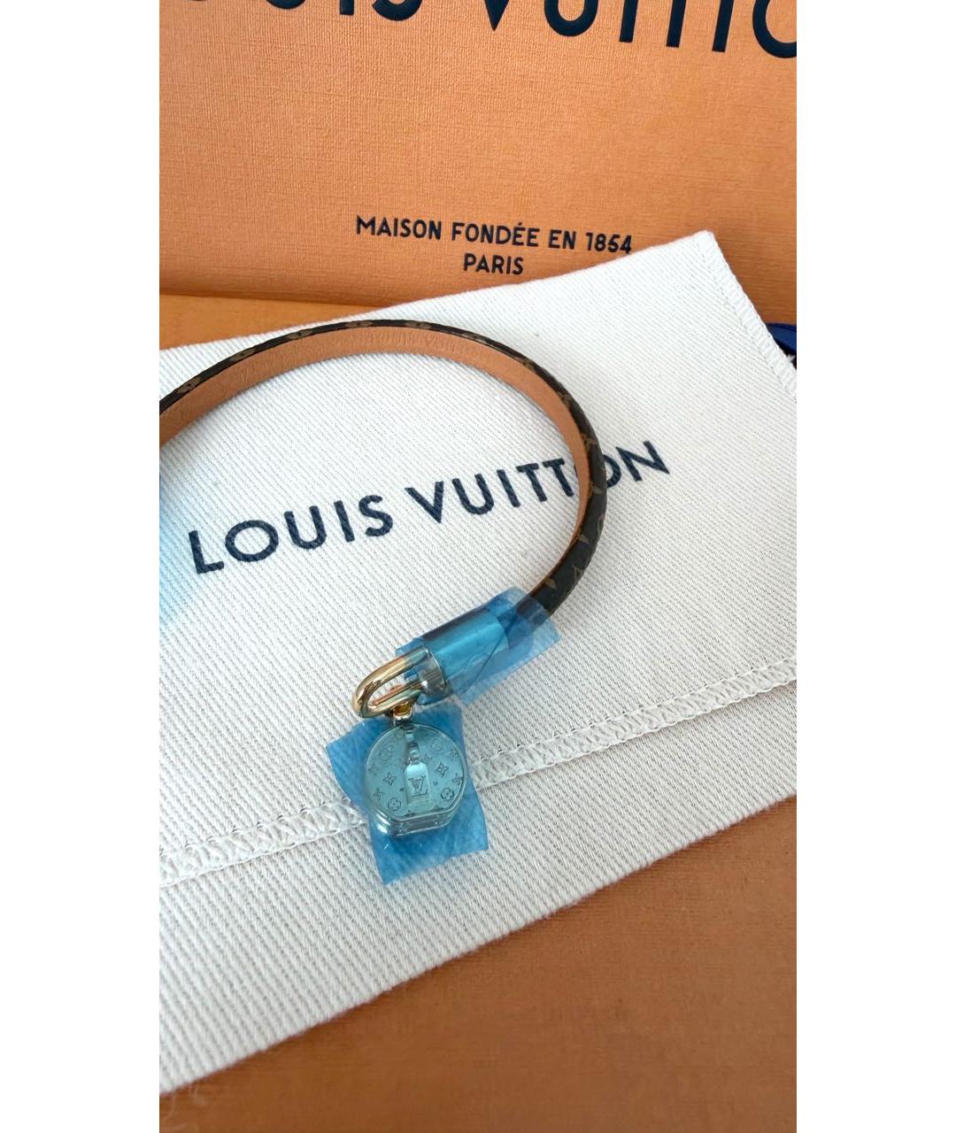 LOUIS VUITTON Коричневый латунный браслет, фото 3