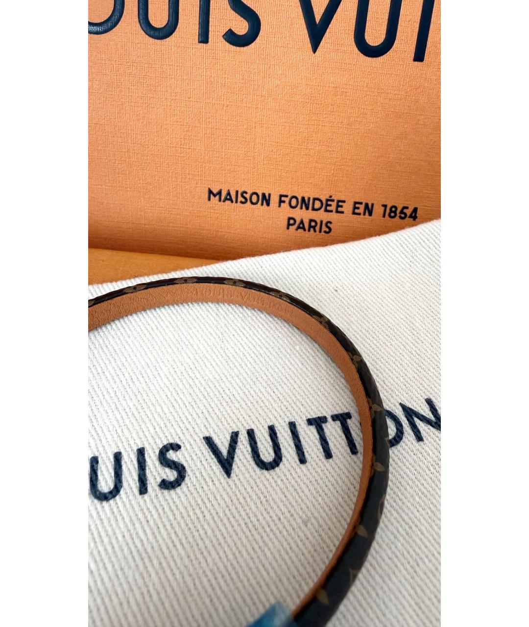 LOUIS VUITTON Коричневый латунный браслет, фото 4