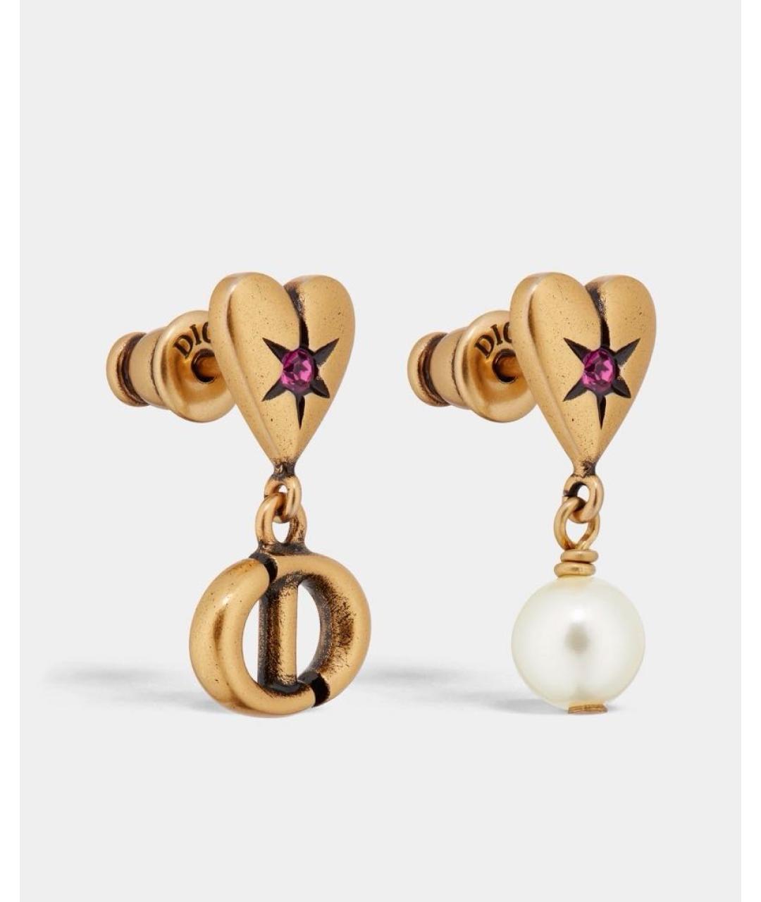 CHRISTIAN DIOR Золотые металлические серьги, фото 4