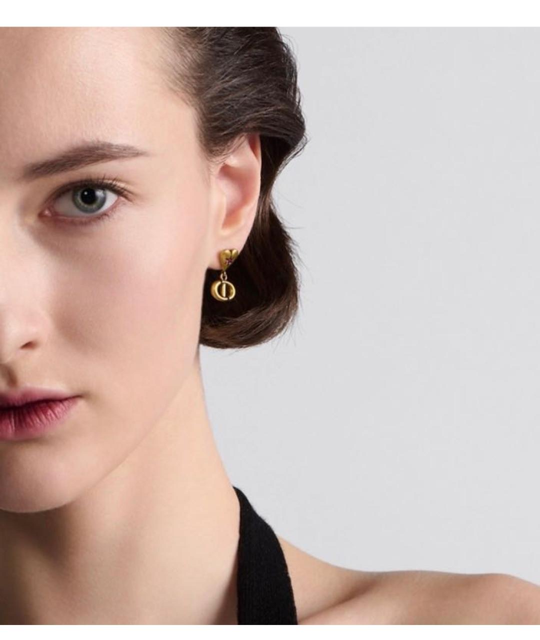 CHRISTIAN DIOR Золотые металлические серьги, фото 2