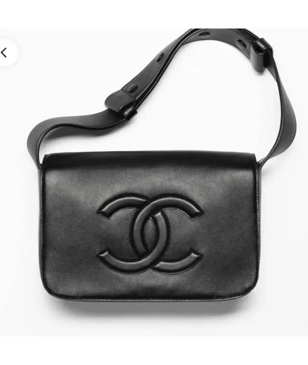 CHANEL Черная кожаная сумка через плечо, фото 3
