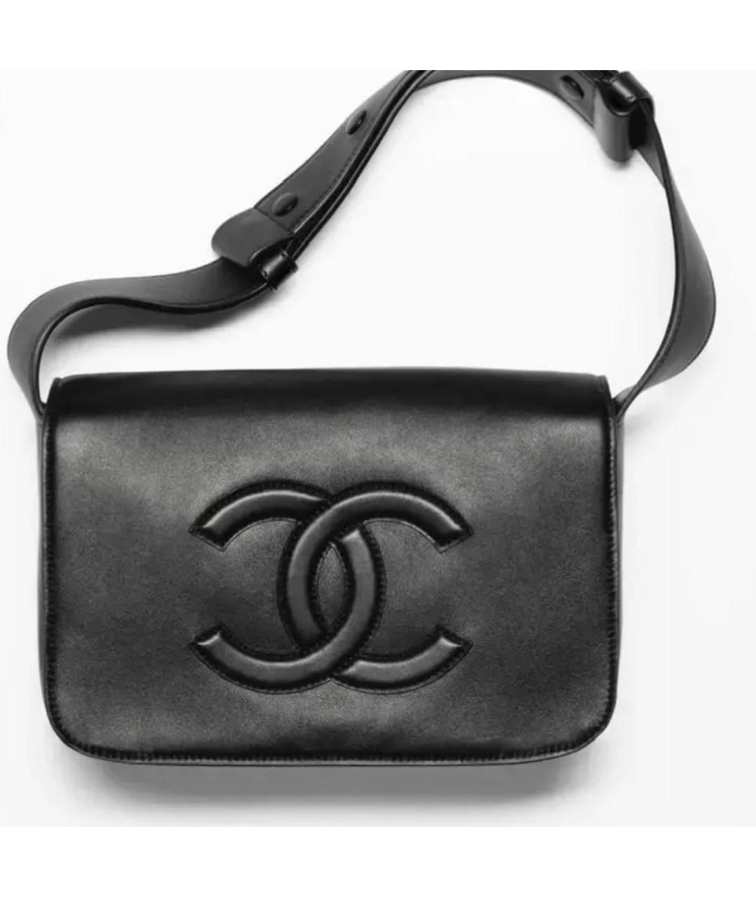CHANEL Черная кожаная сумка через плечо, фото 2