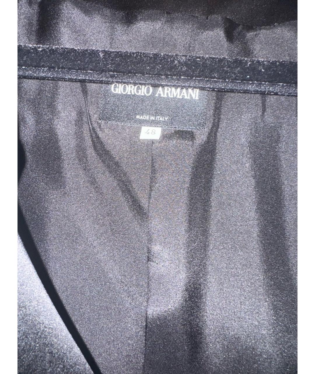 GIORGIO ARMANI Черный шелковый жакет/пиджак, фото 4
