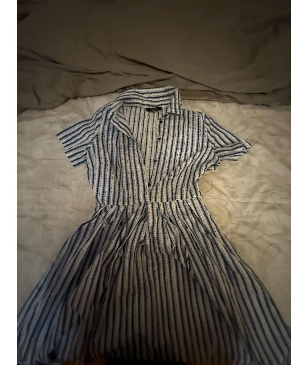 MAX MARA Синее хлопковое повседневное платье, фото 4