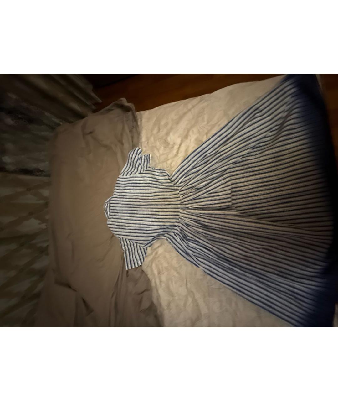 MAX MARA Синее хлопковое повседневное платье, фото 2