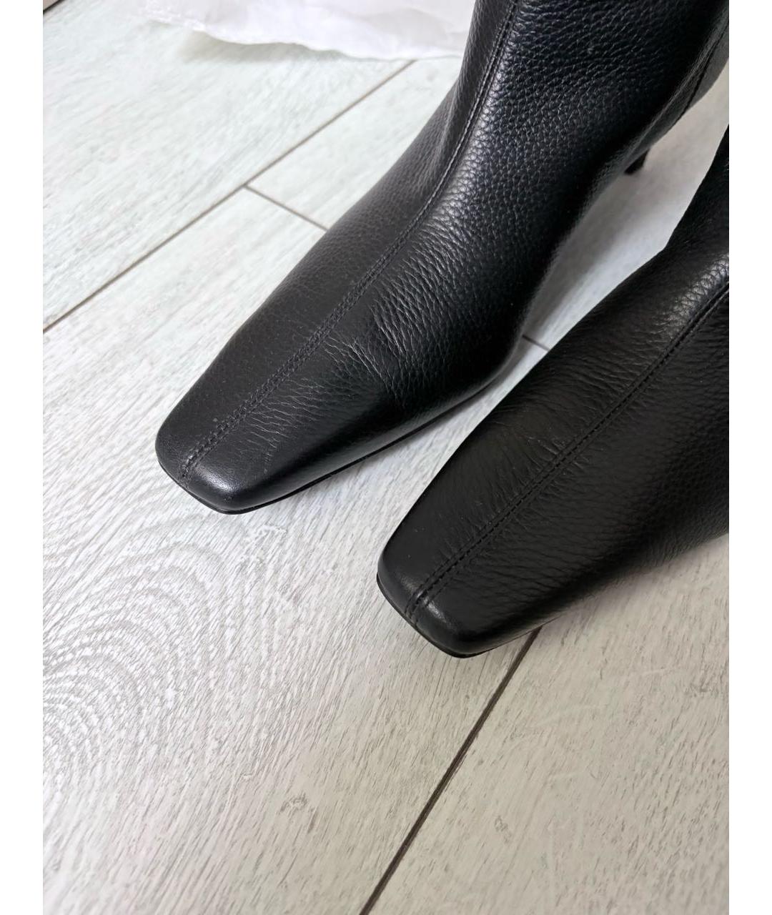12 STOREEZ Черные кожаные ботфорты, фото 2