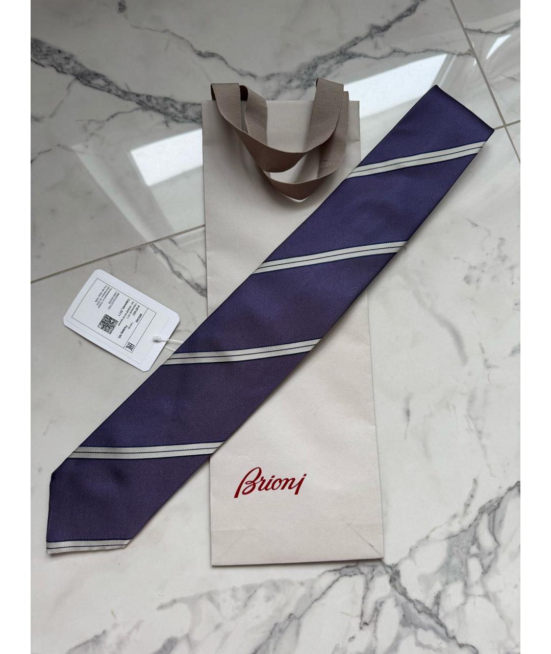 BRIONI Фиолетовый шелковый галстук, фото 2