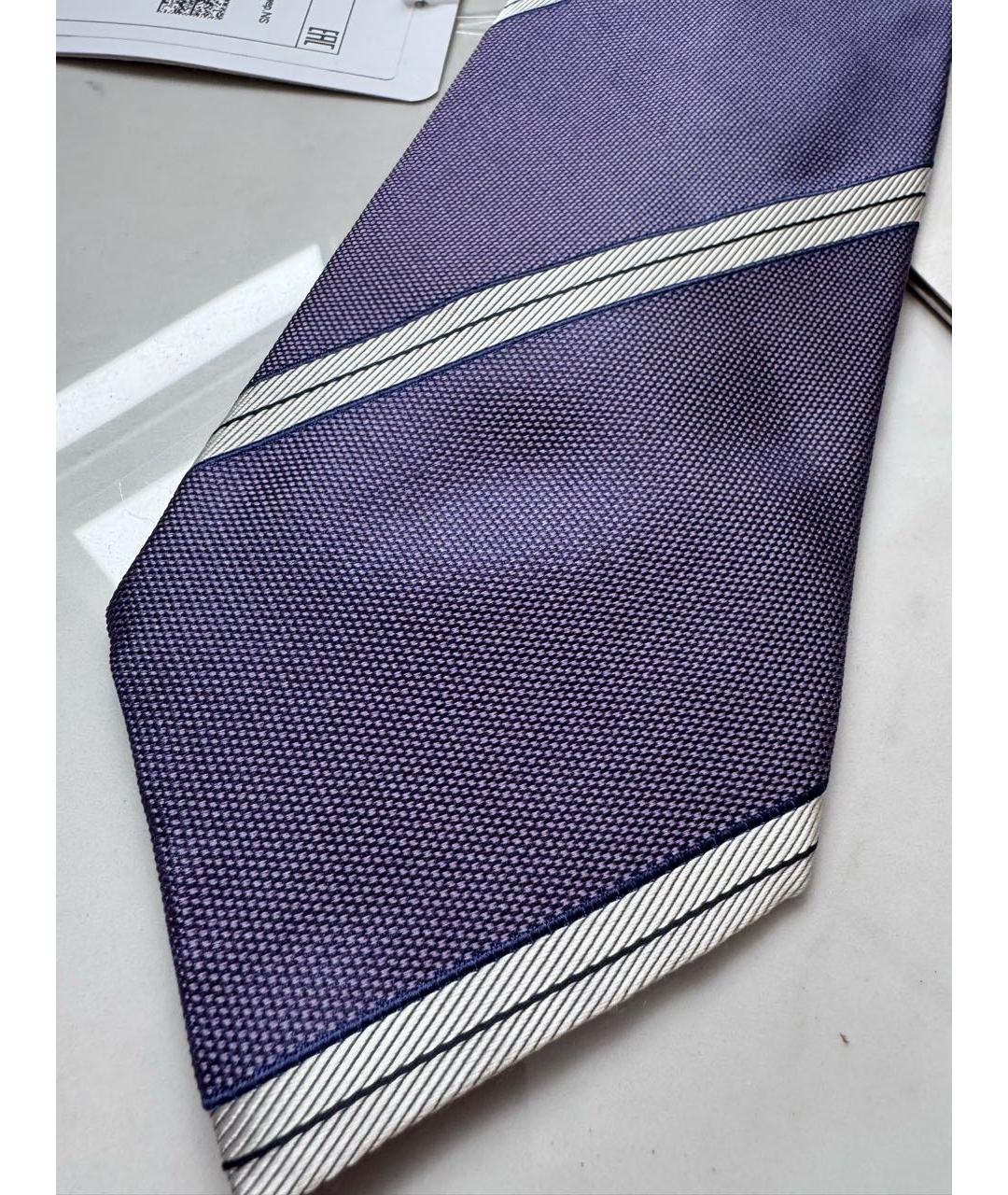BRIONI Фиолетовый шелковый галстук, фото 5